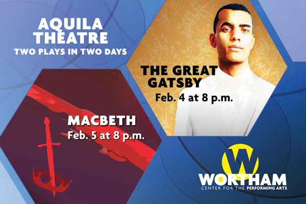 Aquila Theatre, Two Plays in Two Days: The Great Gatsby, Feb. 4; Macbeth, Feb. 5