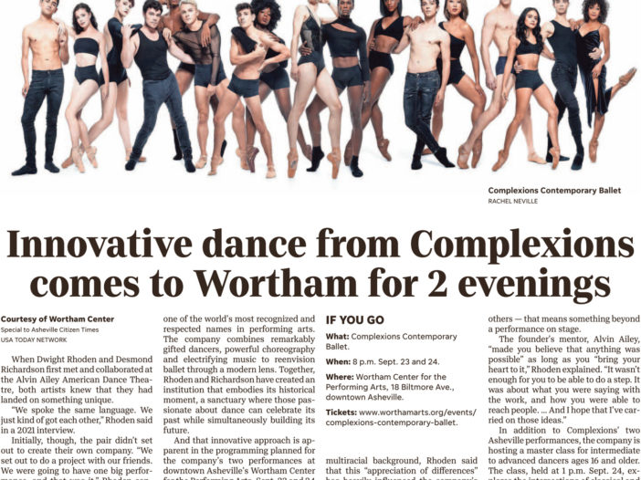 Complexions Contemporary Ballet article in Citizen Times