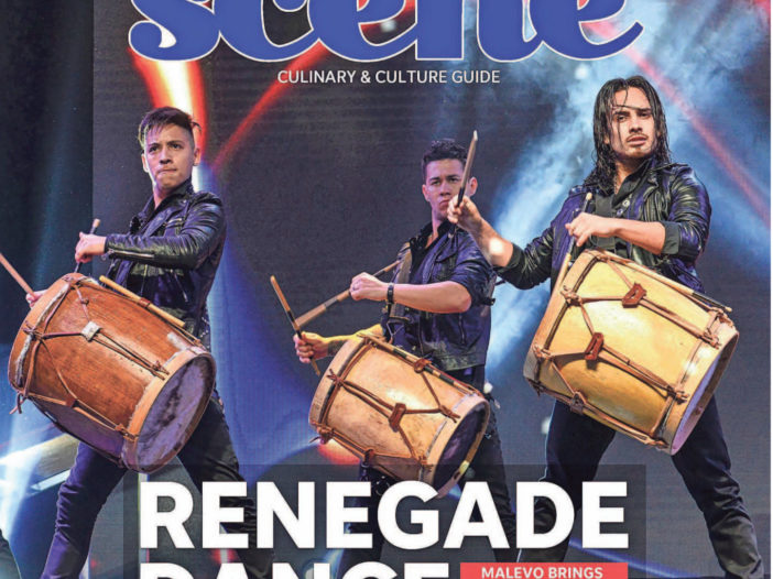 Cover, Asheville Scene, February 24, 2023. "Renegade Dance: Malevo brings sensory stage experience to Wortham"