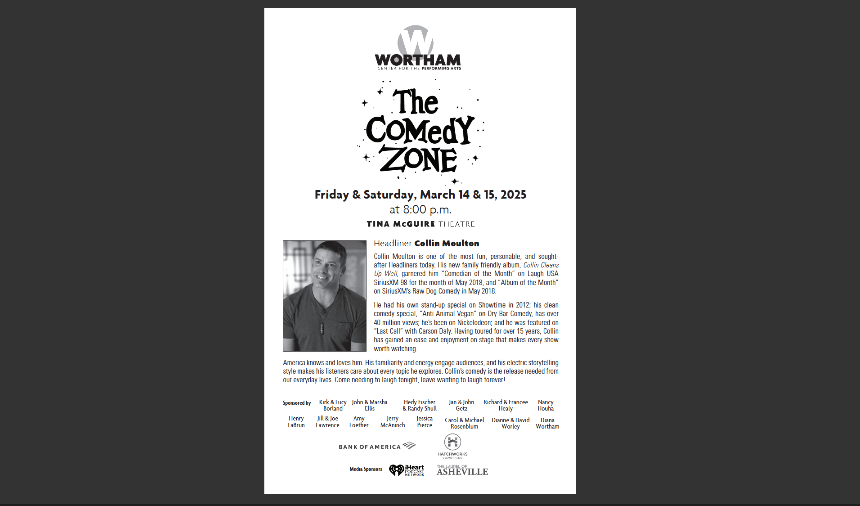 The Comedy Zone with Headliner Collin Moulton - playbill program cover