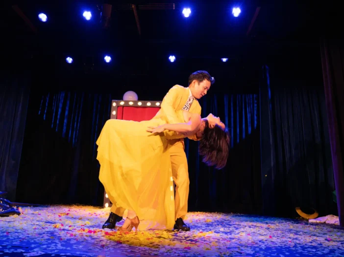 Illusionist Jeki Yoo, with his wife and quick-change partner Ellie, performing at The Magic Castle in Los Angeles. Photo by Taylor Wong.