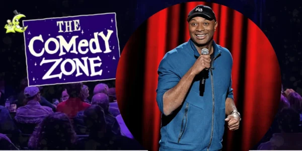Kevin Bozeman, the featured comedian, holding a mic, with the Comedy Zone logo superimposed over a crowd.