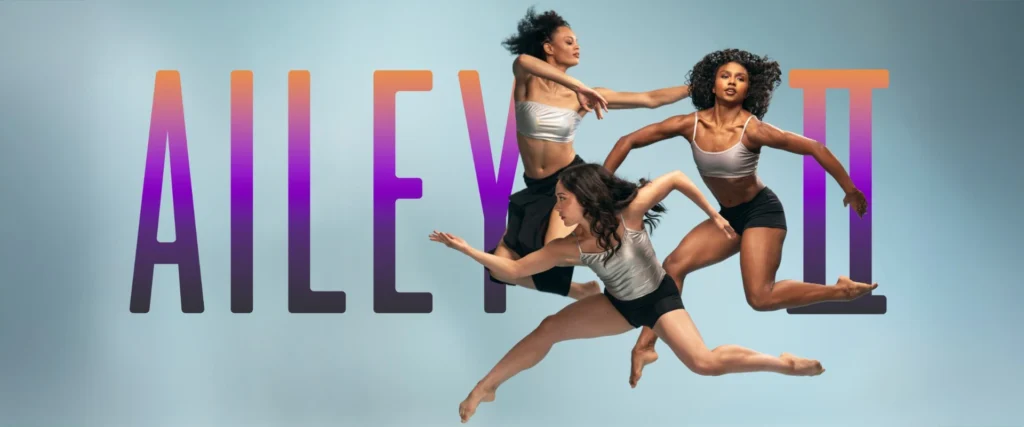 Artwork of three Ailey II dance company members.