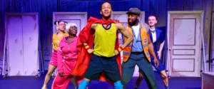 Superhero character posed confidently