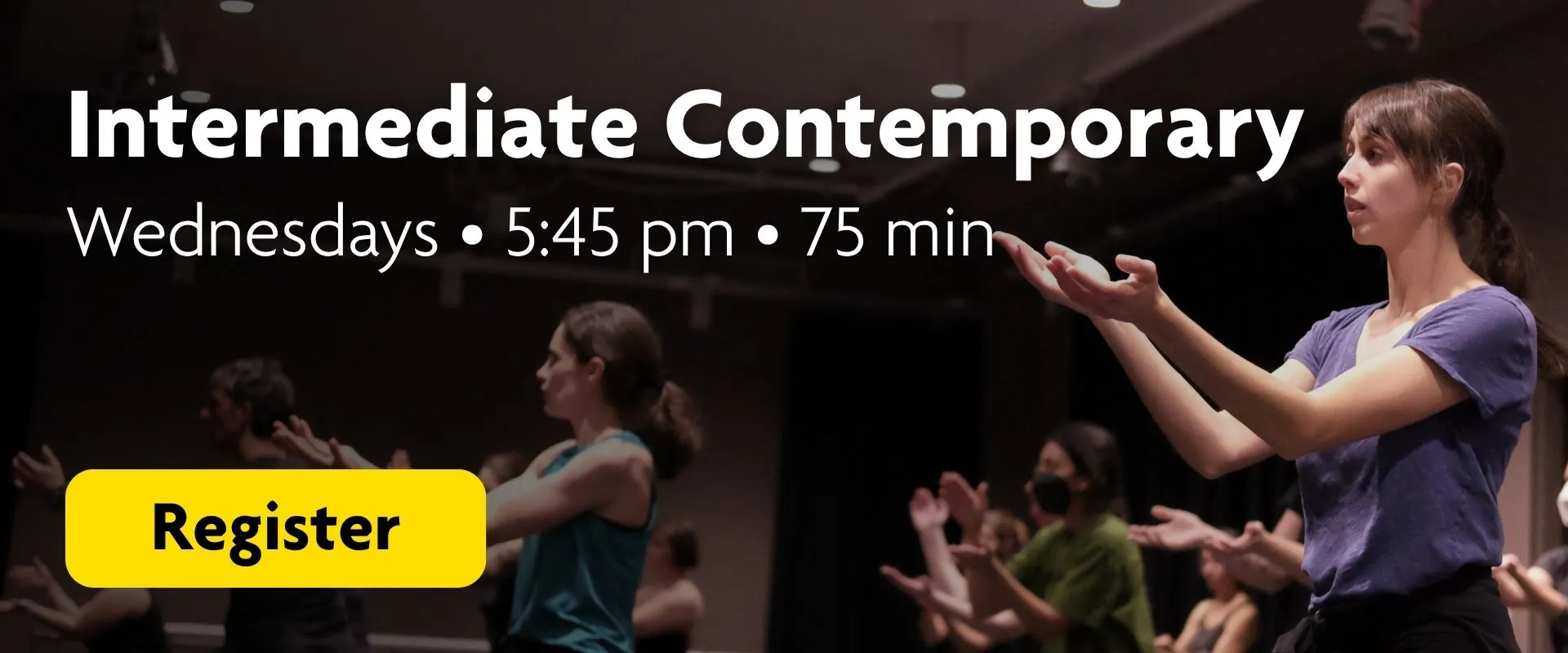 Register here for Intermediate Contemporary. Wednesdays at 5:45 pm
