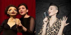 Photo: artist Yael Rasooly performing "Hymn to Love."